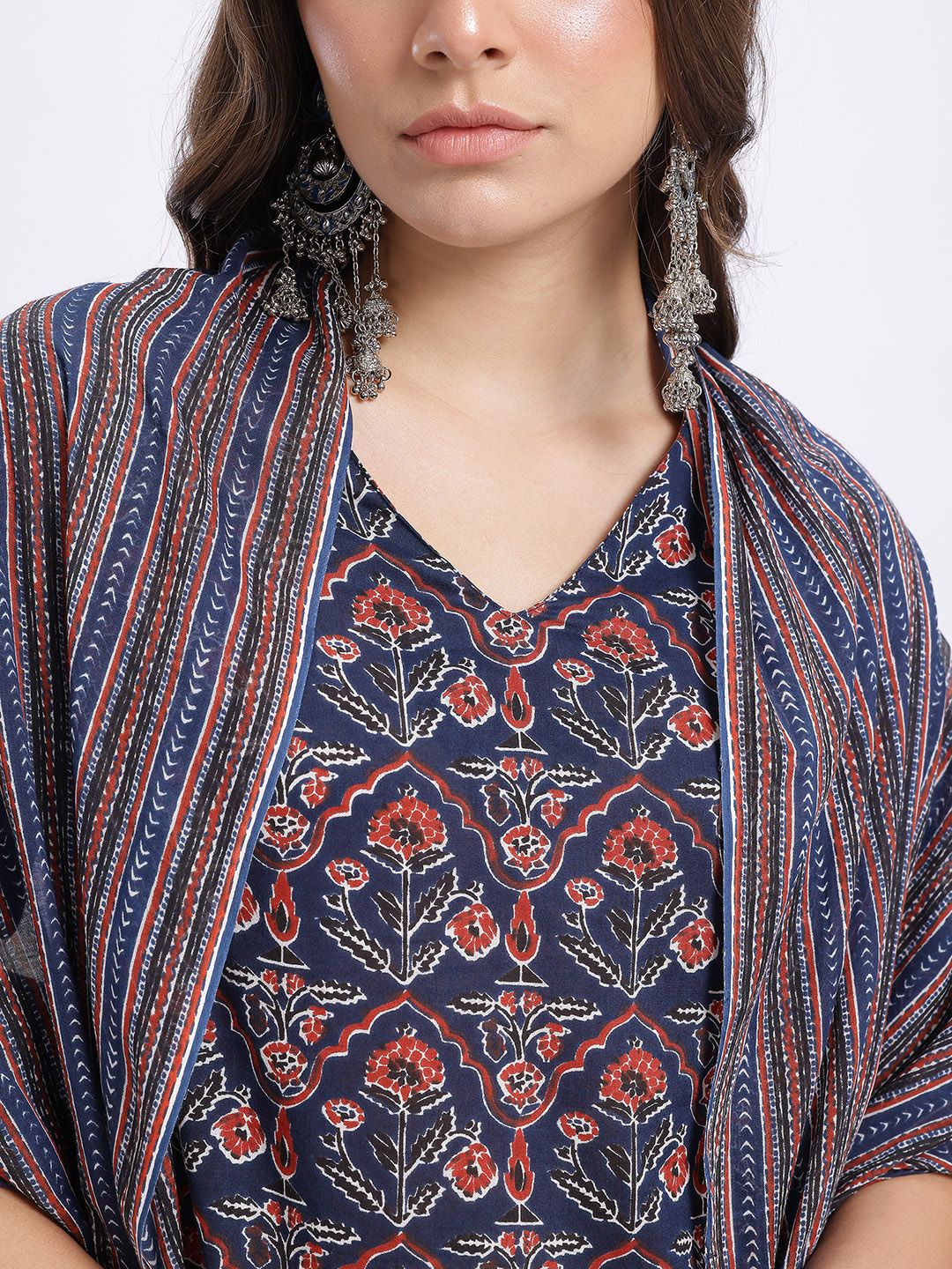 Anouk Ethnic Motifs Print Kurta with Trousers & With Dupatta