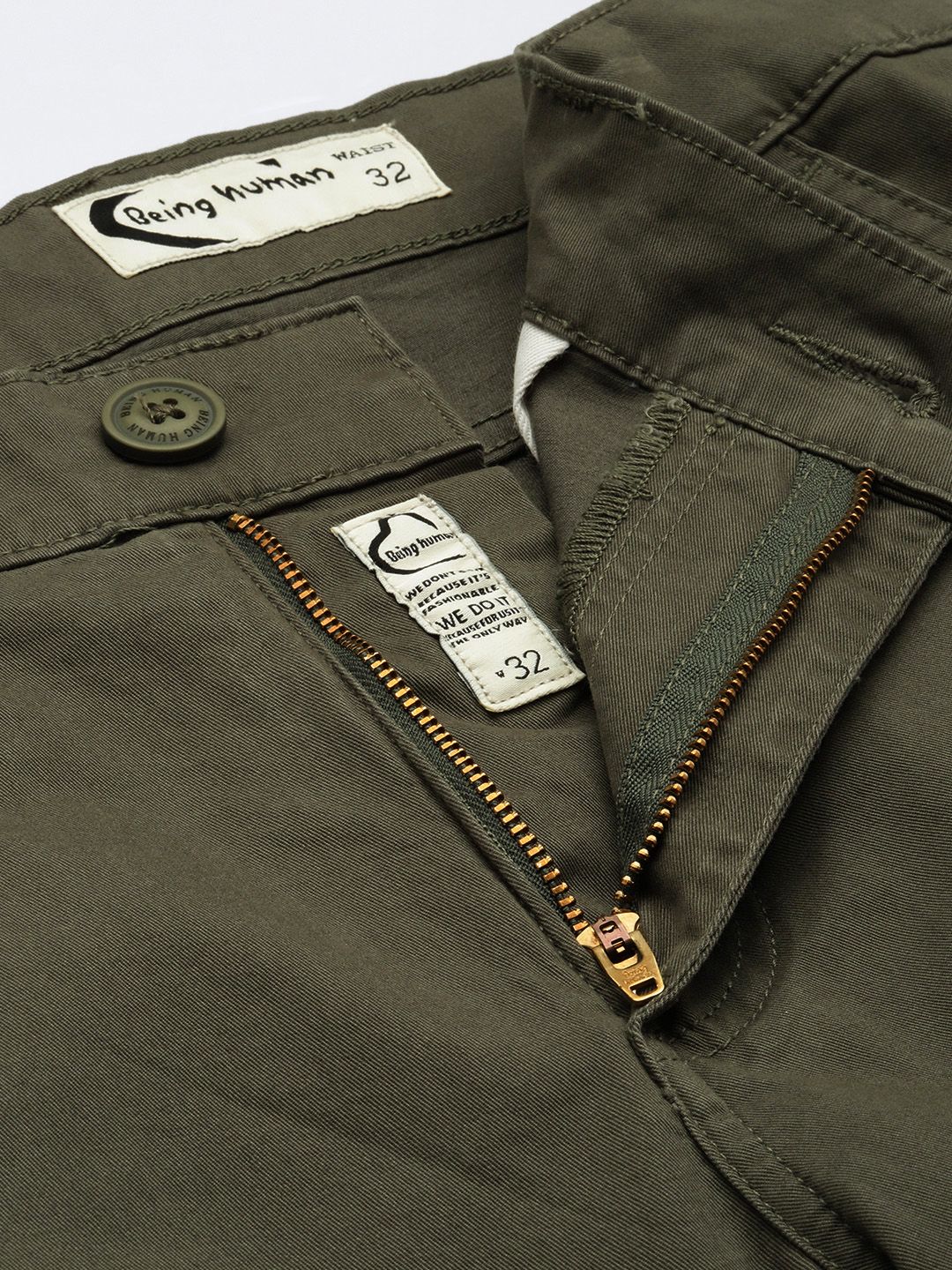 Being Human Men Slim Fit Cargos Trousers