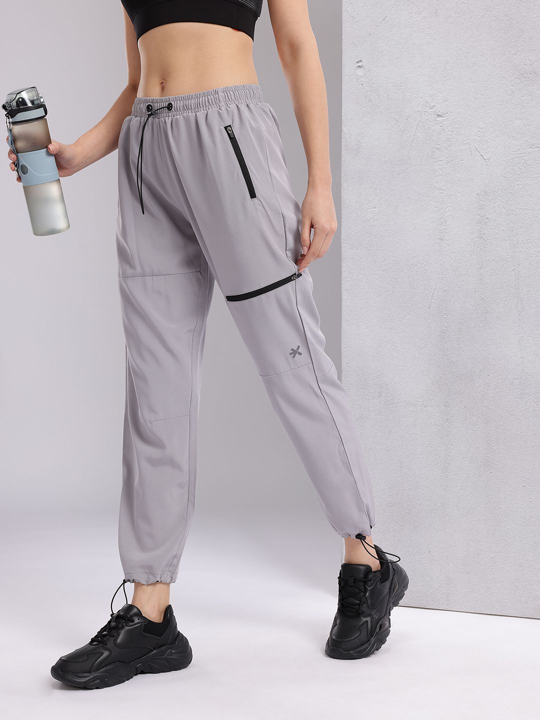 HRX by Hrithik Roshan Women Mid-Rise Regular Fit Running  Joggers with Toggle Hem