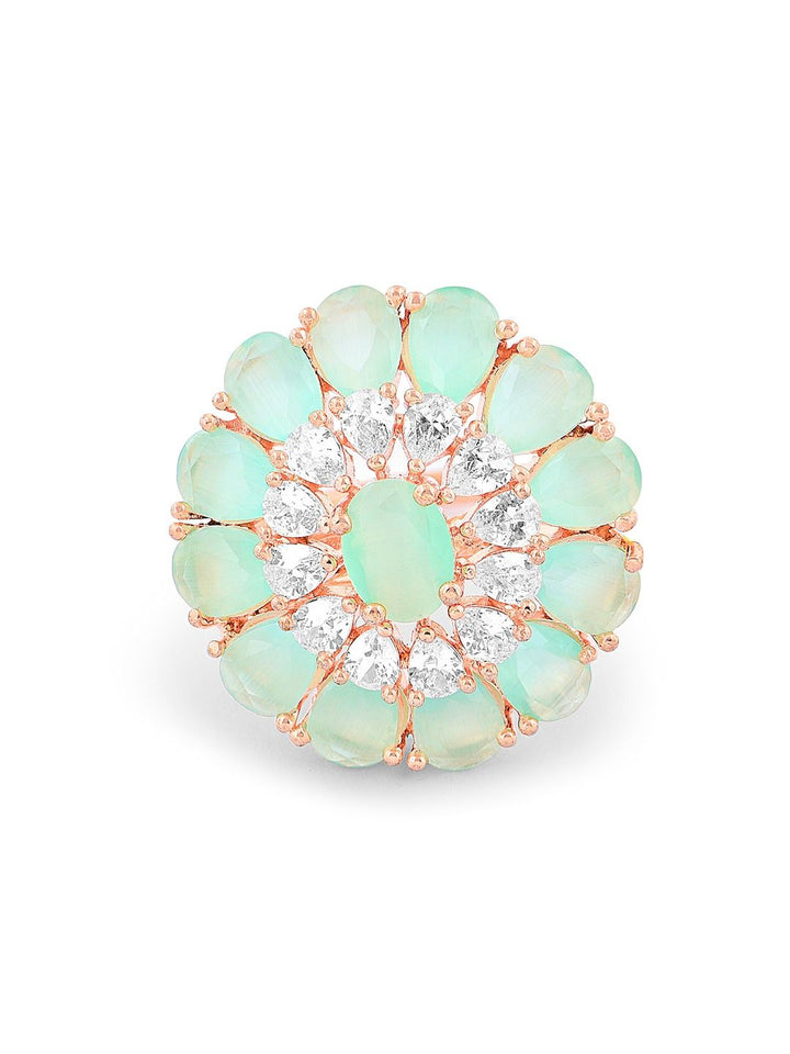 Zaveri Pearls Rose Gold-Plated CZ-Studded Adjustable Finger Rings