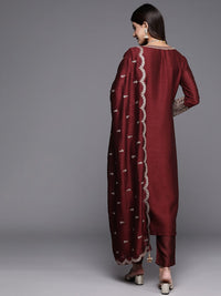 Libas Ethnic Motifs Embroidered Regular Sequinned Kurta with Trousers & Dupatta
