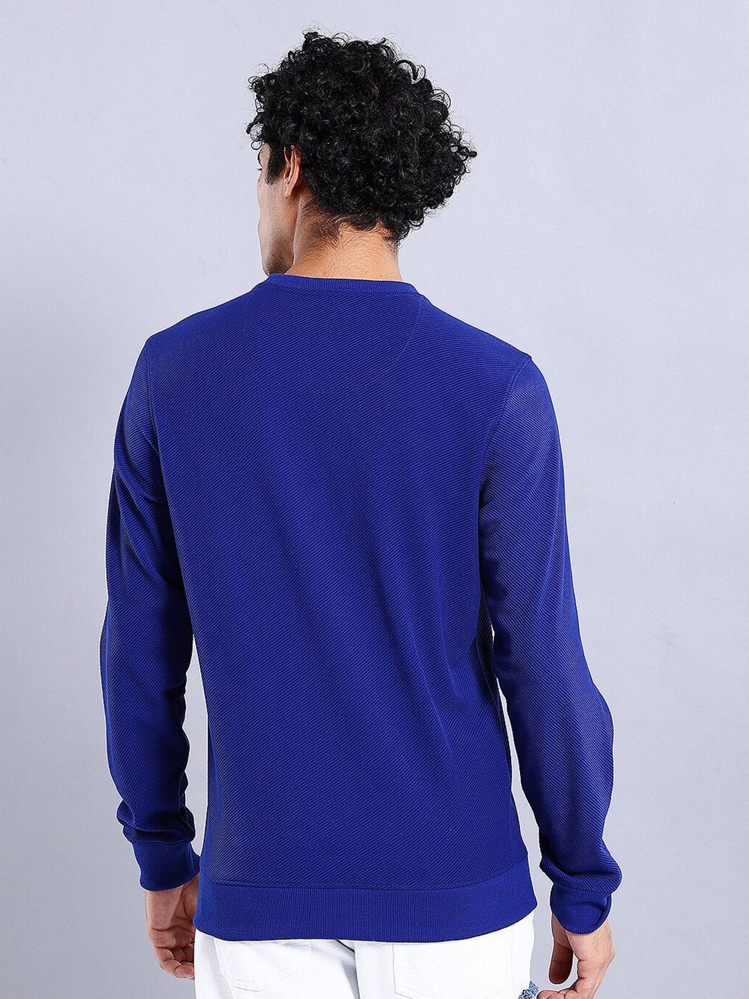 The Indian Garage Co Self Design Textured Long Sleeve Pullover Sweatshirt