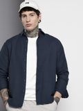 The Indian Garage Co Men Relaxed Fit Solid Dobby Resort Wear Shirt
