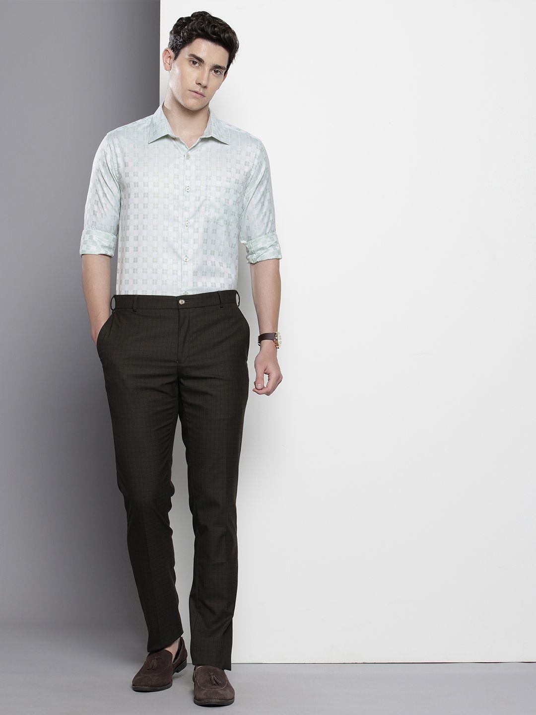 The Indian Garage Co. X Luxe Slim Fit Checked Formal Shirt