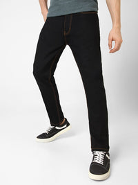 Urbano Fashion Men Black Slim Fit Mid-Rise Clean Look Stretchable Jeans