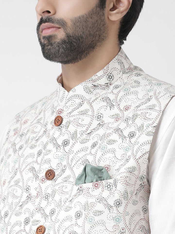 Jaket Nehru Cotton Nehru yang berwarna-warni & berwarna merah