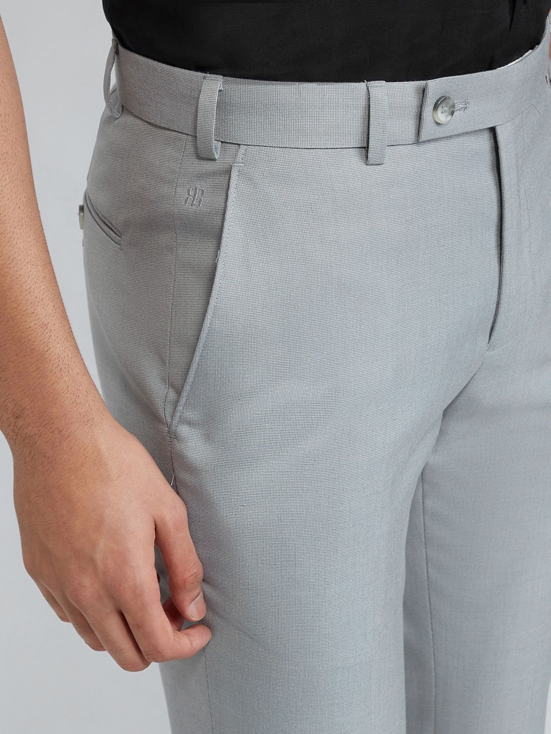 Raymond Men Textured Slim Fit Easy Wash Trousers