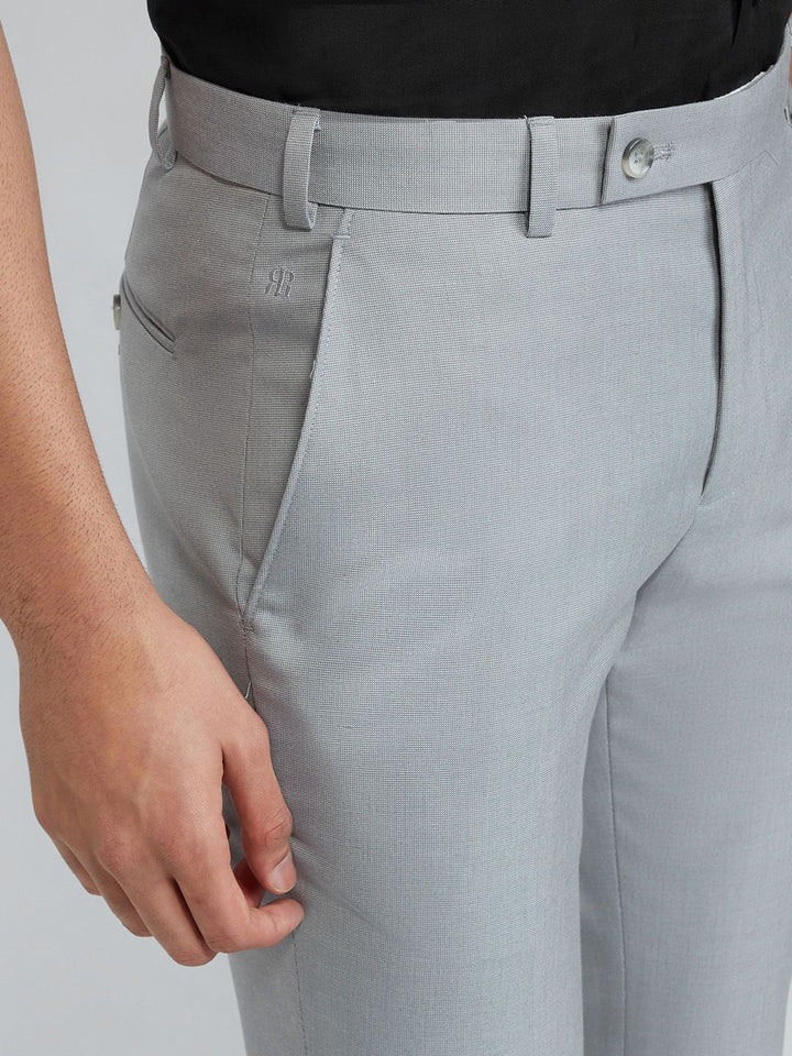 Raymond Men Textured Slim Fit Easy Wash Trousers