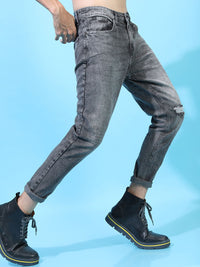 HIGHLANDER Men Grey Slim Fit Mid-Rise Highly Distressed Stretchable Jeans