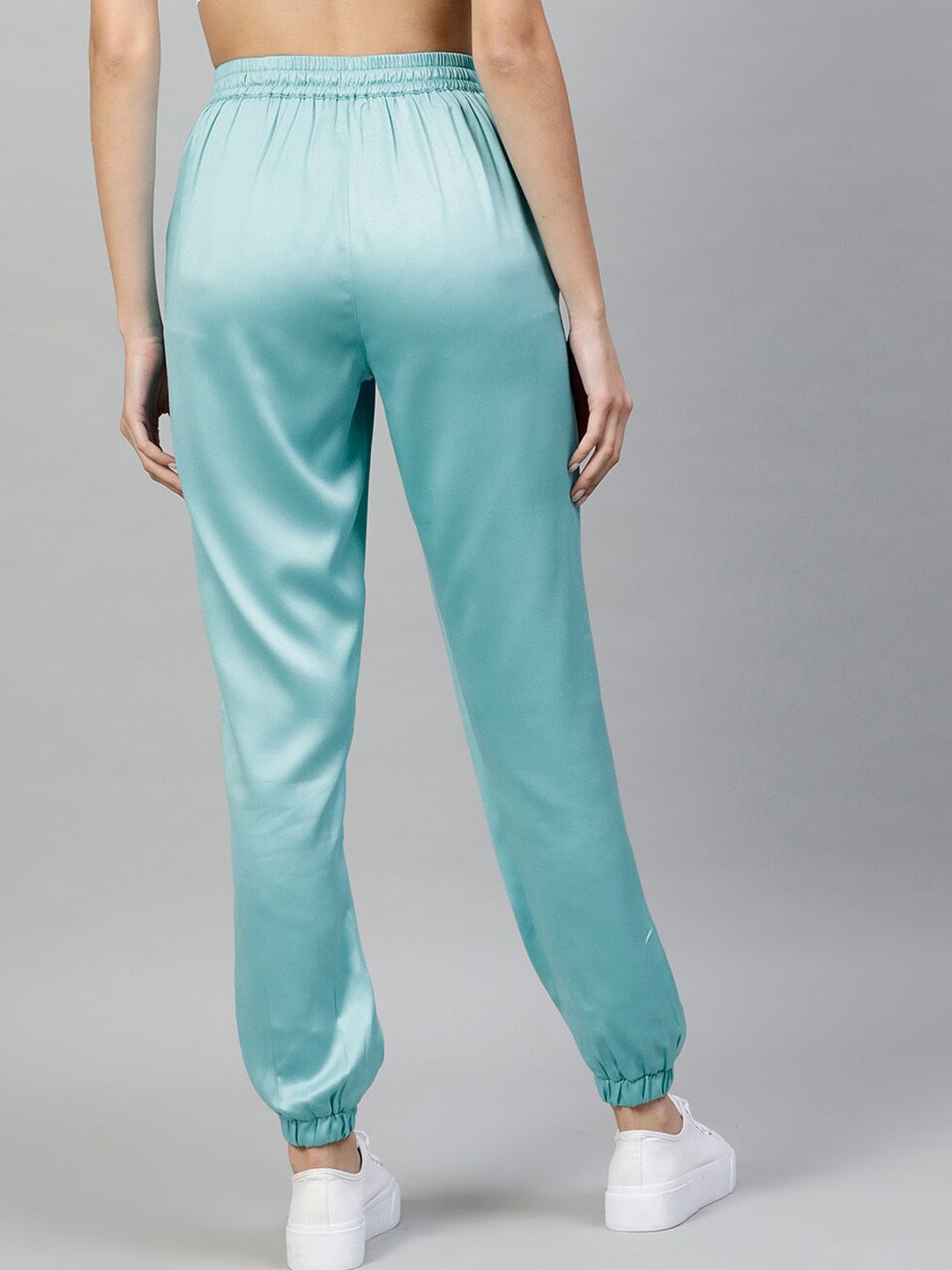 STREET 9 BASICS Women Turquoise Blue Regular Fit Solid Joggers