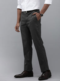 Park Avenue Men Checked Smart Fit Formal Trousers