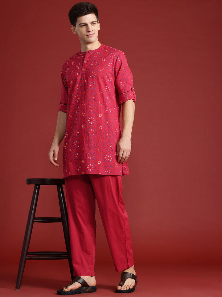 Anouk Bandhani Print Pure Cotton Kurta with Trousers