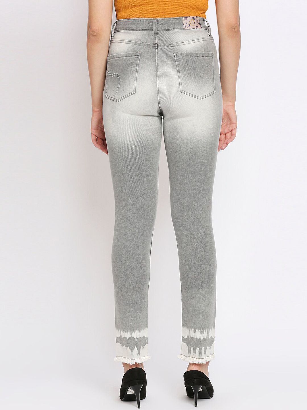 Being Human Women Grey Straight Fit High-Rise Heavy Fade Cotton Jeans