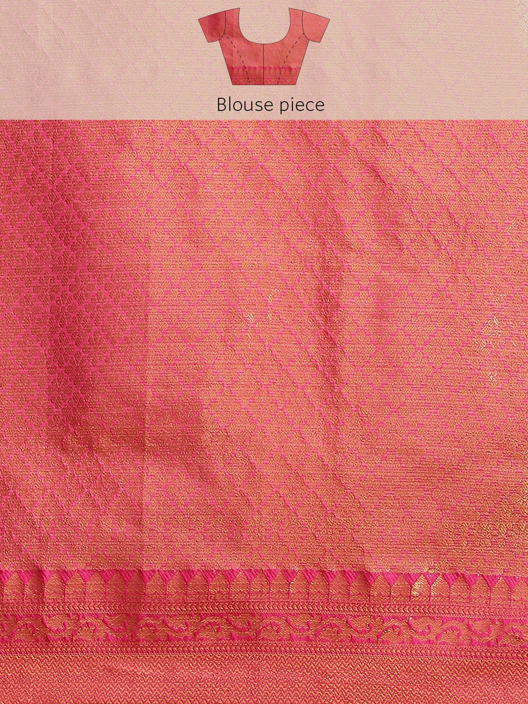 Silk Land Beige & Pink Woven Design Zari Jute Silk Tussar Saree