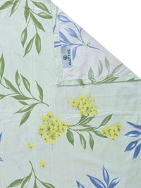 Moda Rapido X KLOTTHE Green & Blue Floral 300 TC King Bedsheet with 2 Pillow Covers