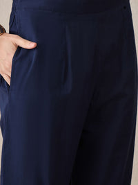 Indo Era Embroidered Three-Quarter Sleeves Pure Cotton Tunic With Trouser