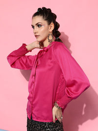 STREET 9 Women Fuchsia Casual Shirt