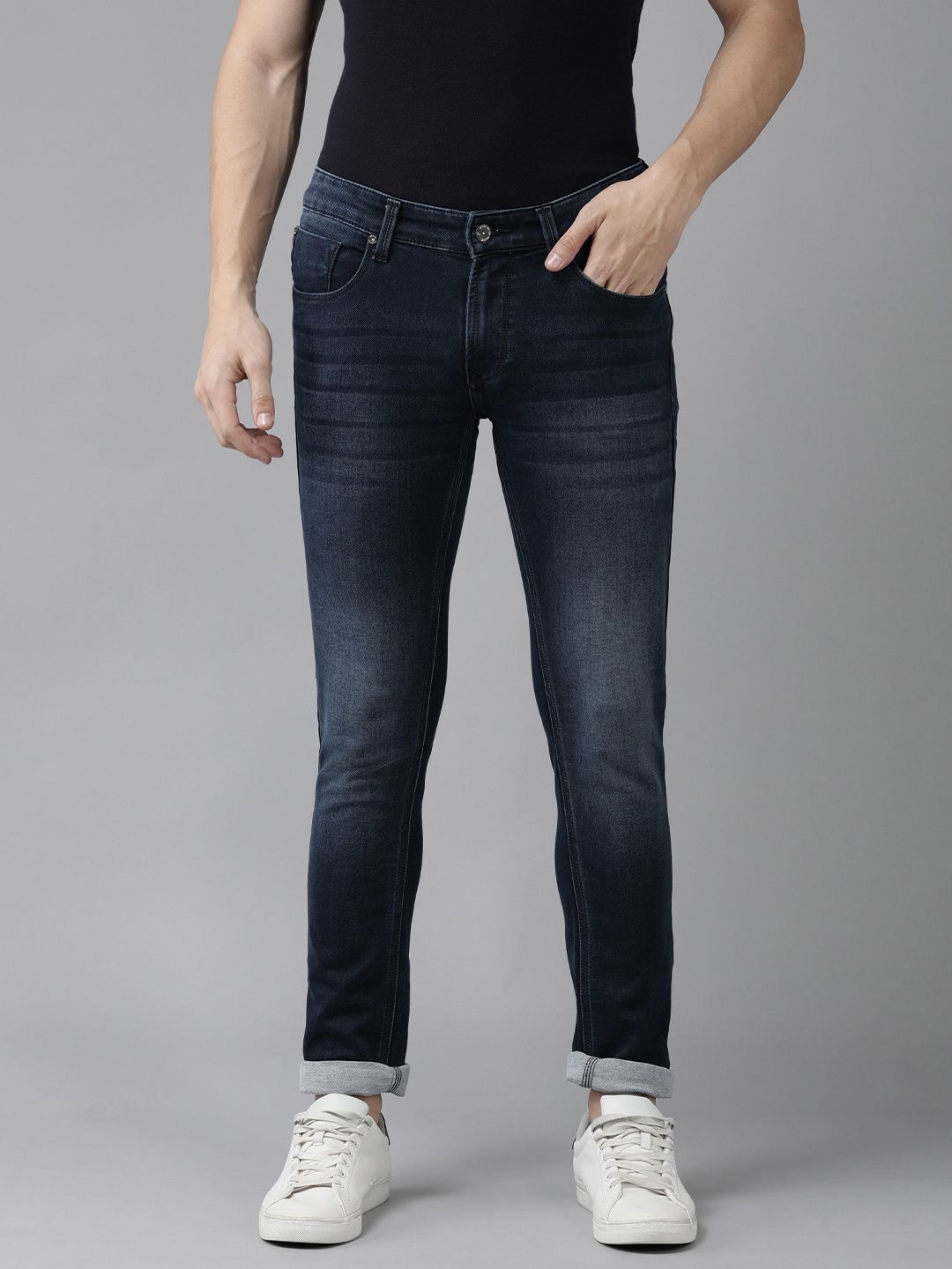 SPYKAR Men Skinny Fit Low-Rise Heavy Fade Stretchable Jeans
