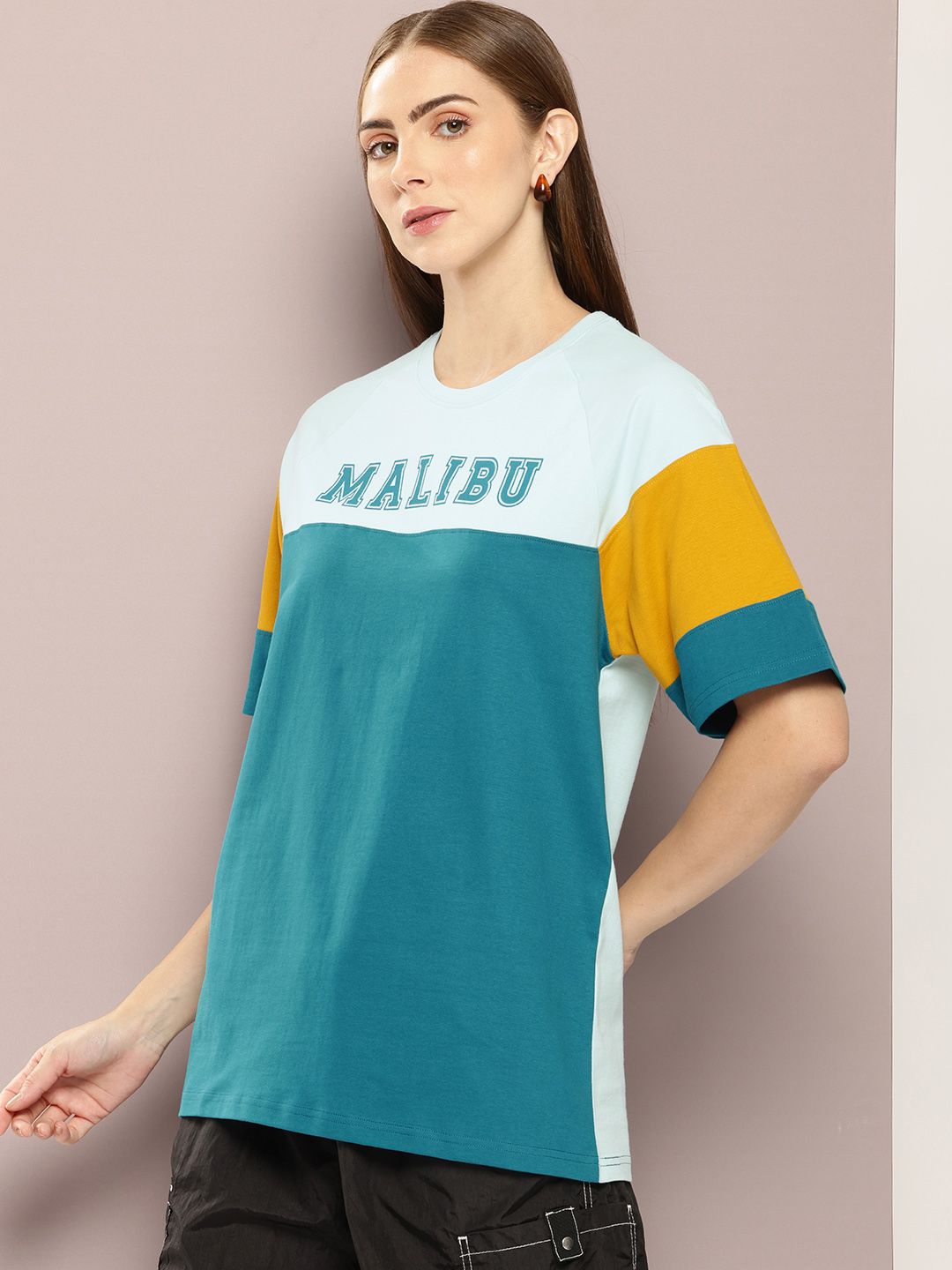 DILLINGER Women Typography Printed Oversized T-shirt