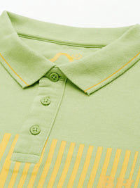 Being Human Striped Polo Collar Pure Cotton T-shirt