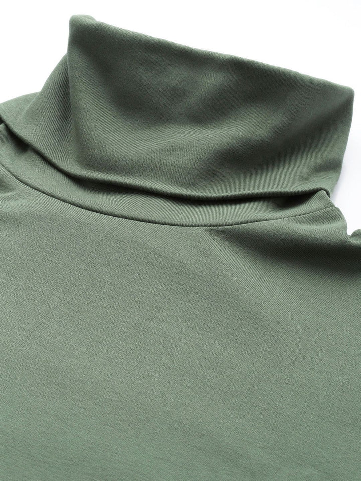 all about you Long Sleeves Pure Cotton Turtle Neck Sweatshirt