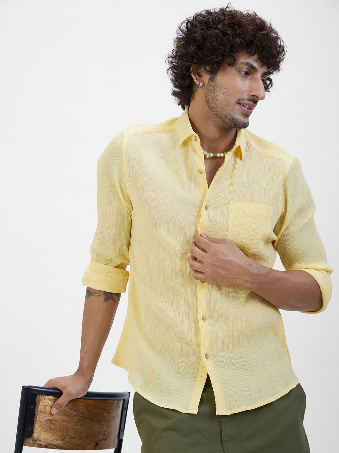 VASTRADO Classic Slim Fit Cotton Casual Shirt