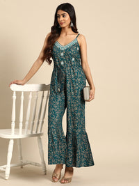 all about you Ethnic Motif Printed Shoulder Straps Embroidered Jumpsuit