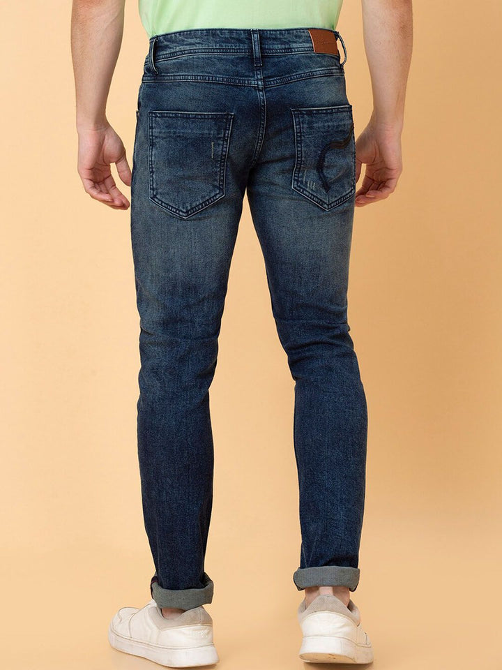 Being Human Men Skinny Fit Low Distress Heavy Fade Jeans