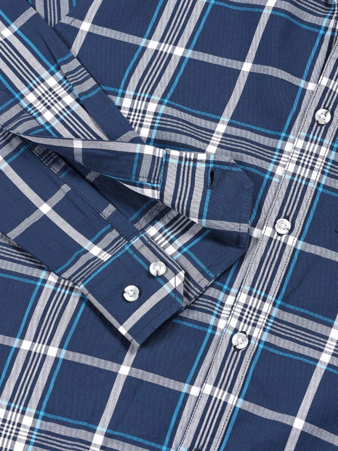 Thomas Scott Premium Slim Fit Tartan Checked Button-Down Collar Casual Shirt