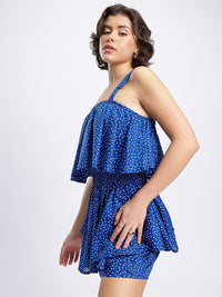 DressBerry Brady Blue Smock It Up Layered Polka Dreams Playsuit