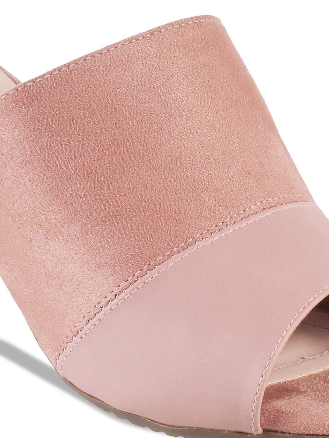 Metro Peach-Coloured Block Mules