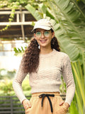 STREET 9 Women Beige Chevron Sweater