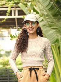 STREET 9 Women Beige Chevron Sweater