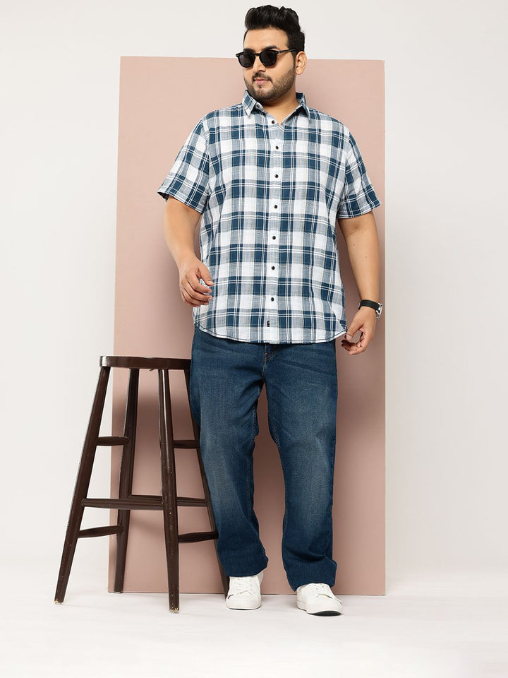 Thomas Scott Men Plus Size Premium Checked Casual Shirt