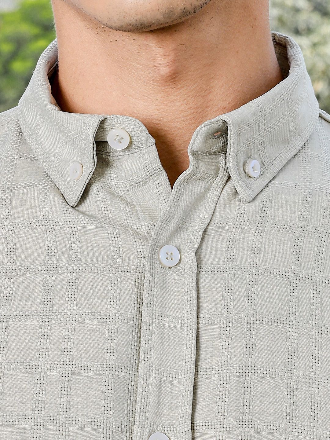 Thomas Scott Men Premium Fit Button-Down Collar Textured Casual Shirt