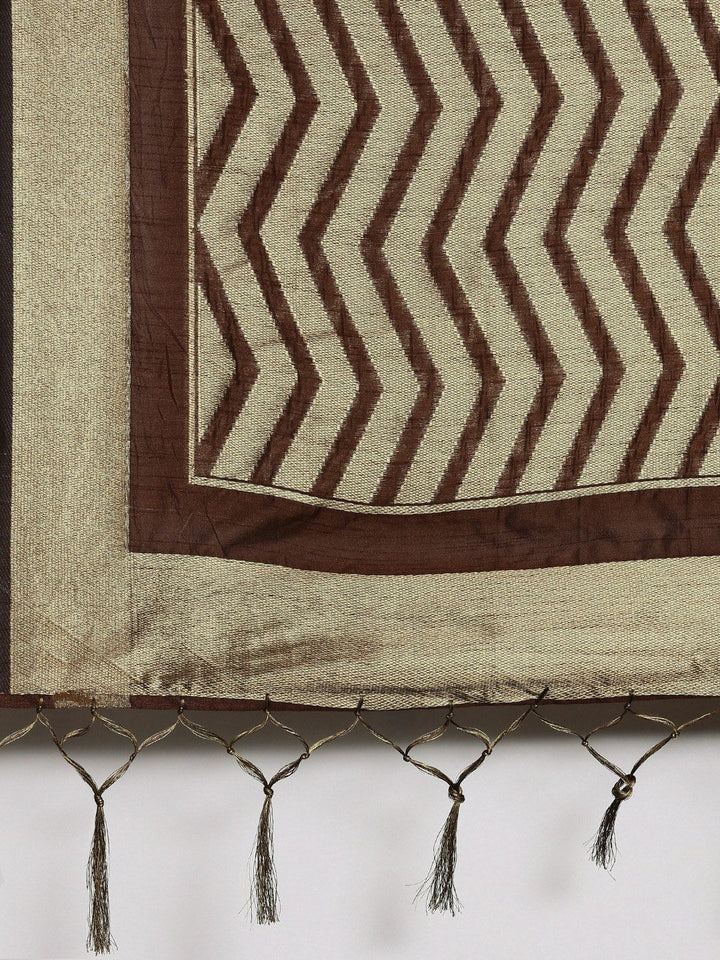 Saree mall Brown Silk Cotton Banarasi Saree