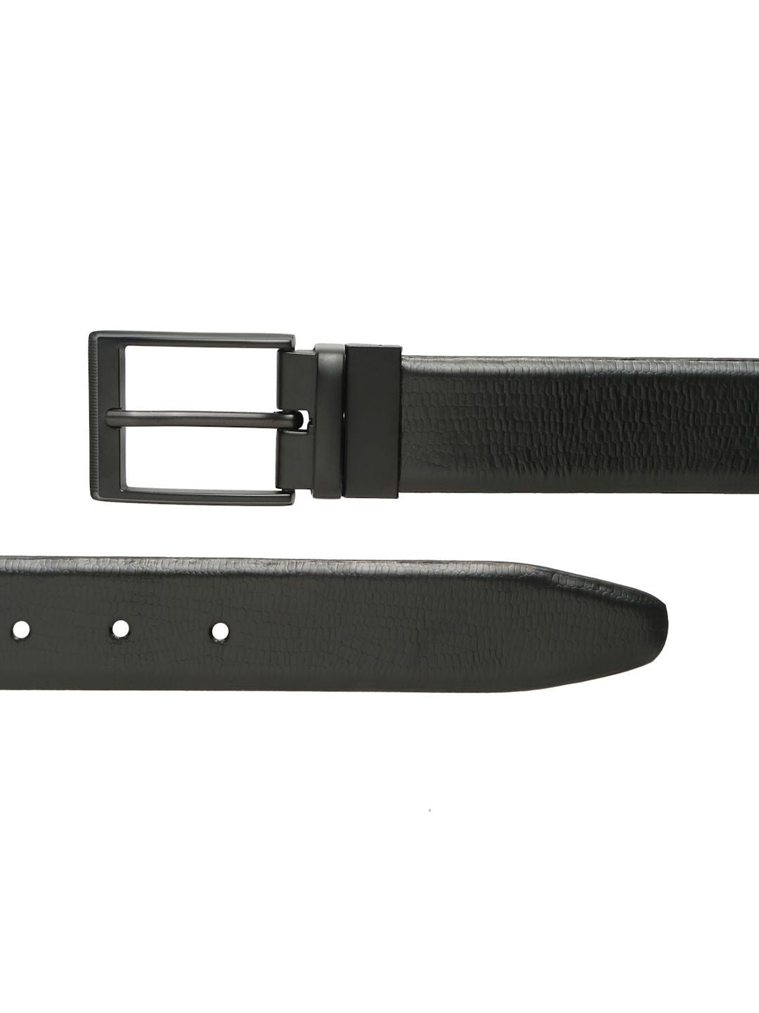 Teakwood Leathers Men Textured Leather Reversible Formal Belt