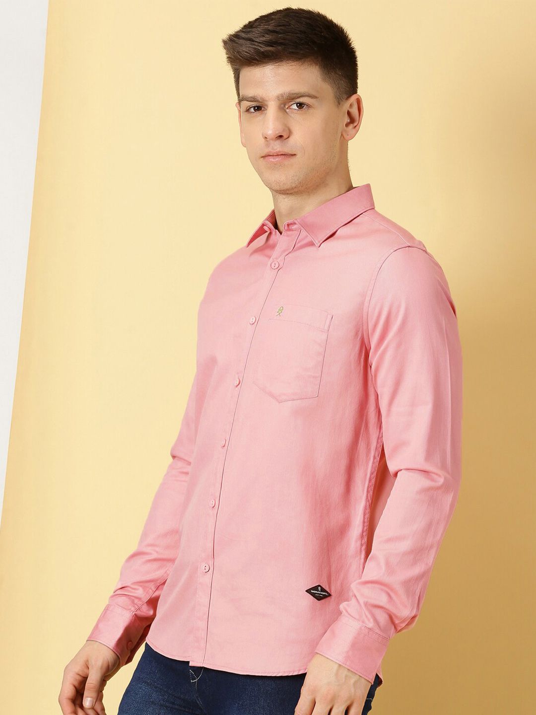 Thomas Scott Men Standard Slim Fit Flannel Weave Pure Cotton Casual Shirt
