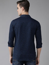 SPYKAR Men Pure Cotton Slim Fit Micro Ditsy Floral Printed Casual Shirt