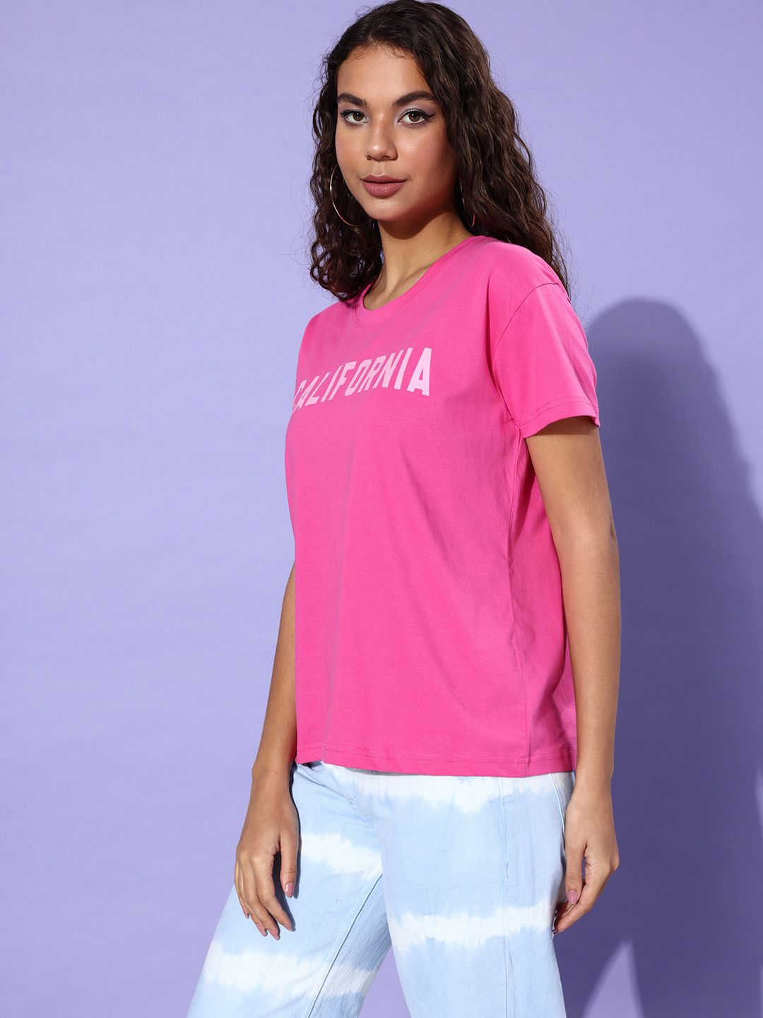 DILLINGER Women Typography Printed Pure Cotton Boxy T-shirt