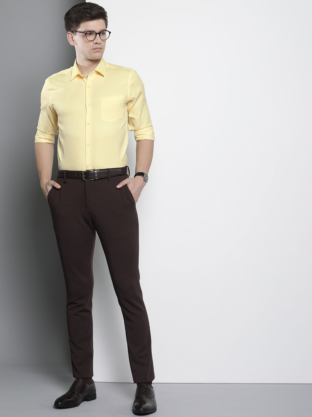 The Indian Garage Co. X Luxe Men Solid Slim Fit Opaque Formal Shirt