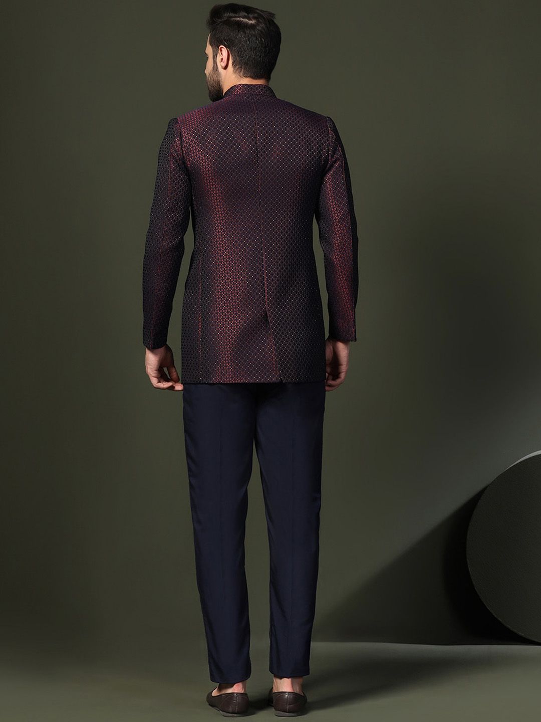 KeSH lelaki reka bentuk diri Slim Fit Jodhpuri Bandhgala Blazer