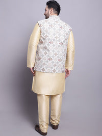 SOJANYA PLUS Regular Silk Cotton Kurta With Pyjamas & Nehru Jacket