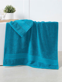 MYTRIDENT Teal Green Set of 4 500 GSM Pure Cotton Bath Towels