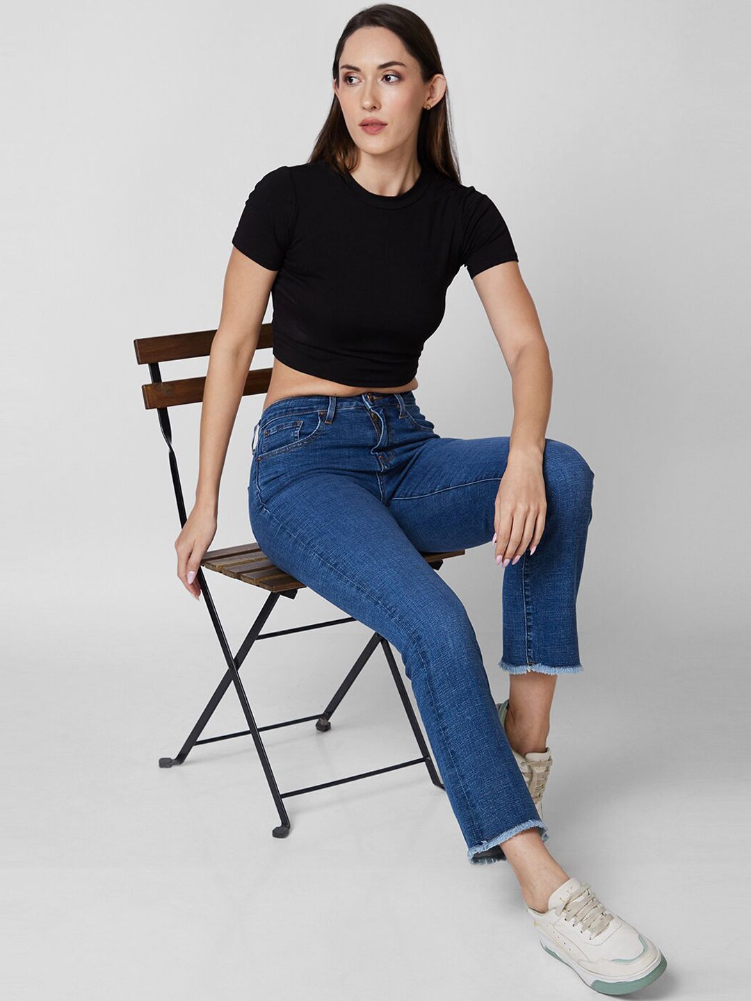 SPYKAR Women Bootcut Mid Rise Clean Look Light Fade Cropped Jeans