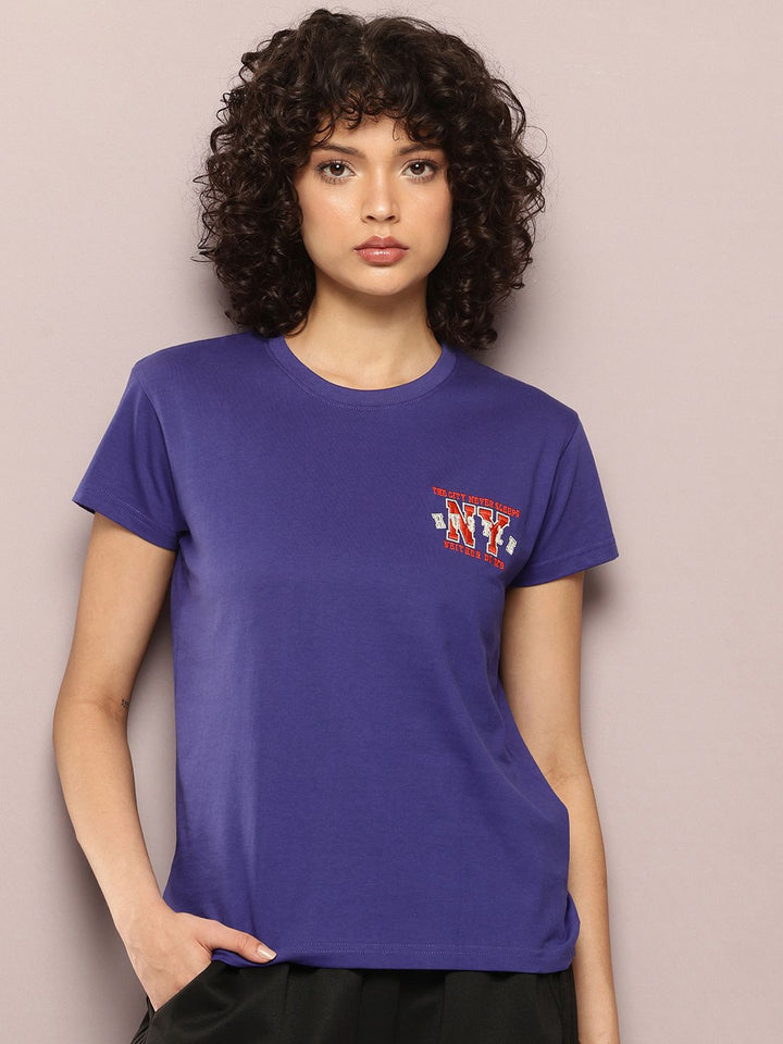 DILLINGER Pure Cotton T-shirt With Embroidered Detail