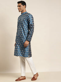 SOJANYA Rekaan Tenunan Kolar Mandarin Silk Cotton Kurta