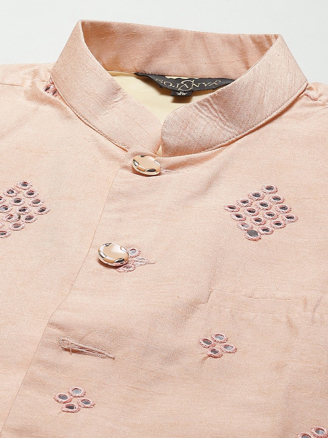 SOJANYA Men Woven Design Kurta with Churidar with Nehru Jacket