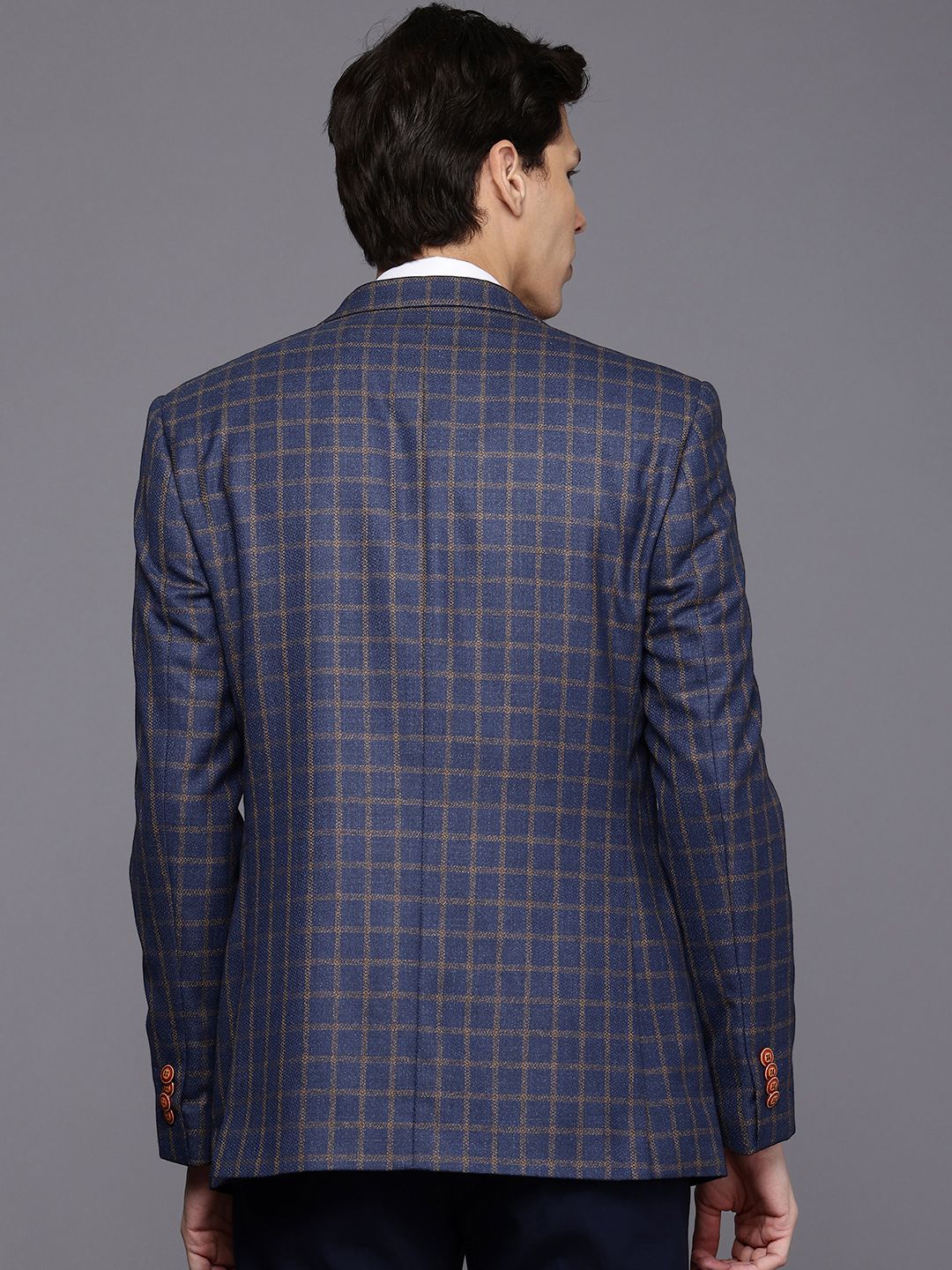 Raymond Checked Single-Breasted Contemporary Fit Formal Blazer