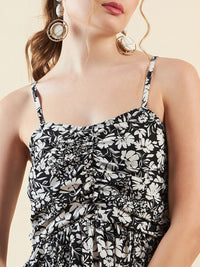 Freehand by The Indian Garage Co Women Floral Shoulder Straps A-line Midi Dress